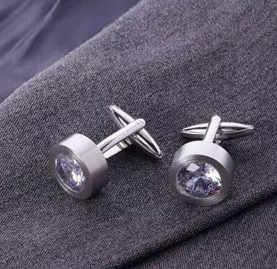 Silver stud CUFFLINKS