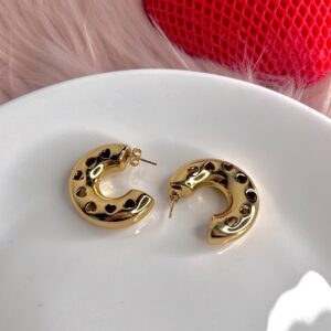 Chunky Heart Hole Hoops